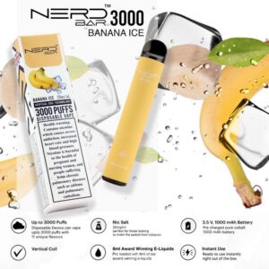 Nerd Bar 3000 Puffs Banana Ice