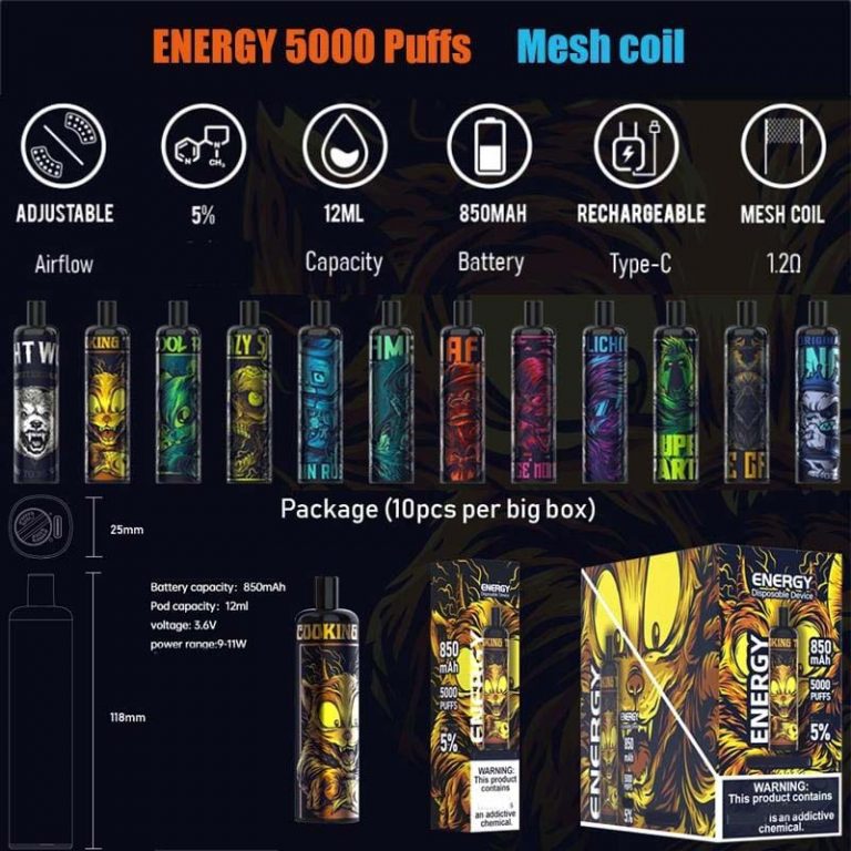 Energy Disposable Vape 5000 Puffs hassle free Vape in Dubai