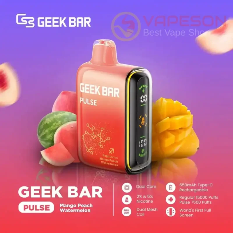 GEEK Bar Pulse 15000 Puffs Disposable Vape - Mango Peach Watermelon