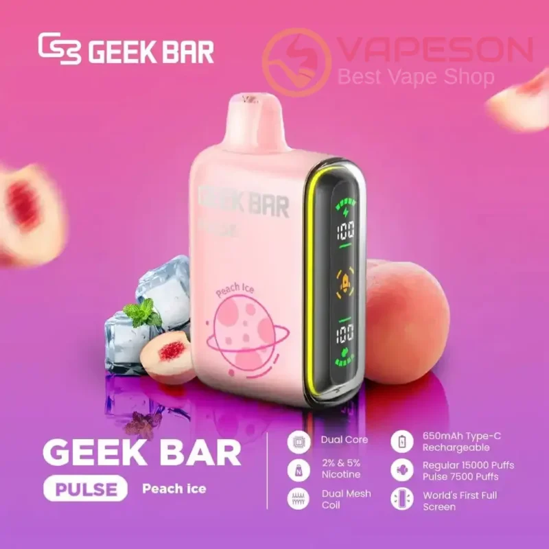 GEEK Bar Pulse 15000 Puffs Disposable Vape - Peach Ice