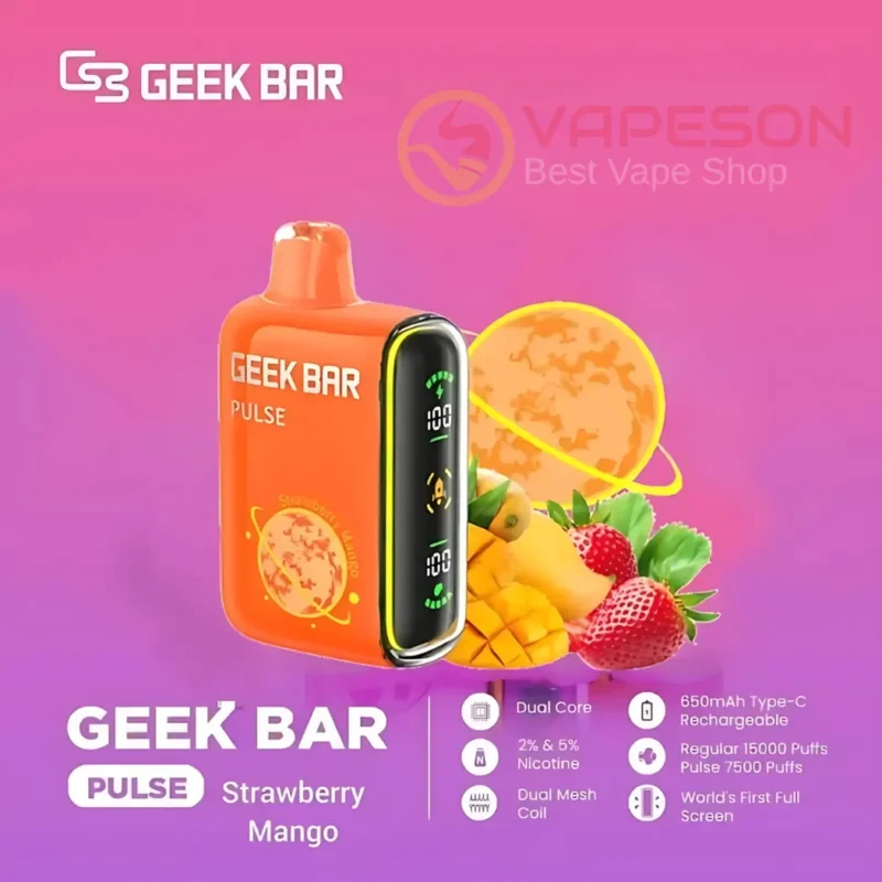 GEEK Bar Pulse 15000 Puffs Disposable Vape - Strawberry Mango