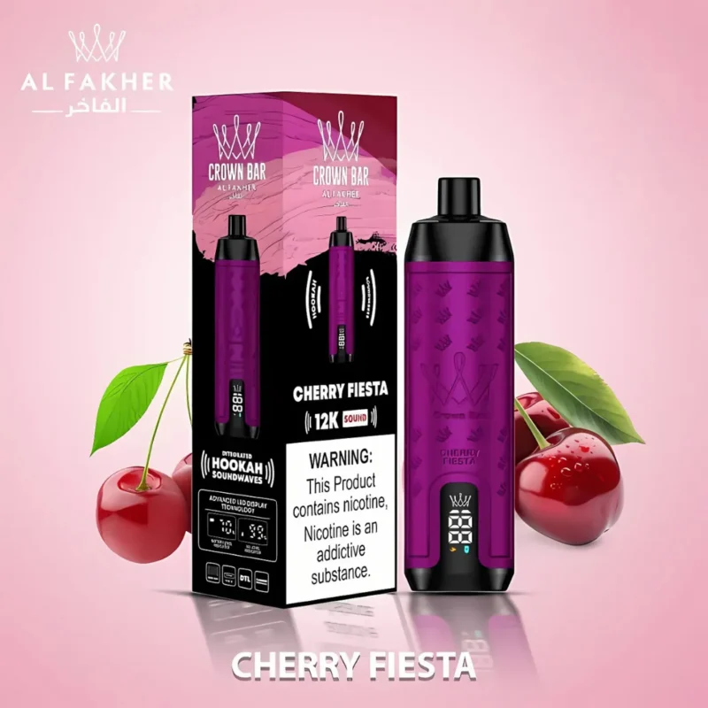 Al Fakher Crown Bar 12000 Puffs Disposable Vape - Cherry Fiesta