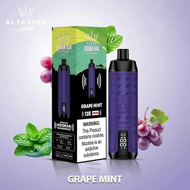 Al Fakher Crown Bar 12000 Puffs Disposable Vape - Grape Mint