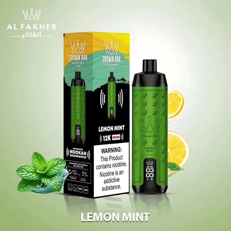 Al Fakher Crown Bar 12000 Puffs Disposable Vape - Lemon Mint