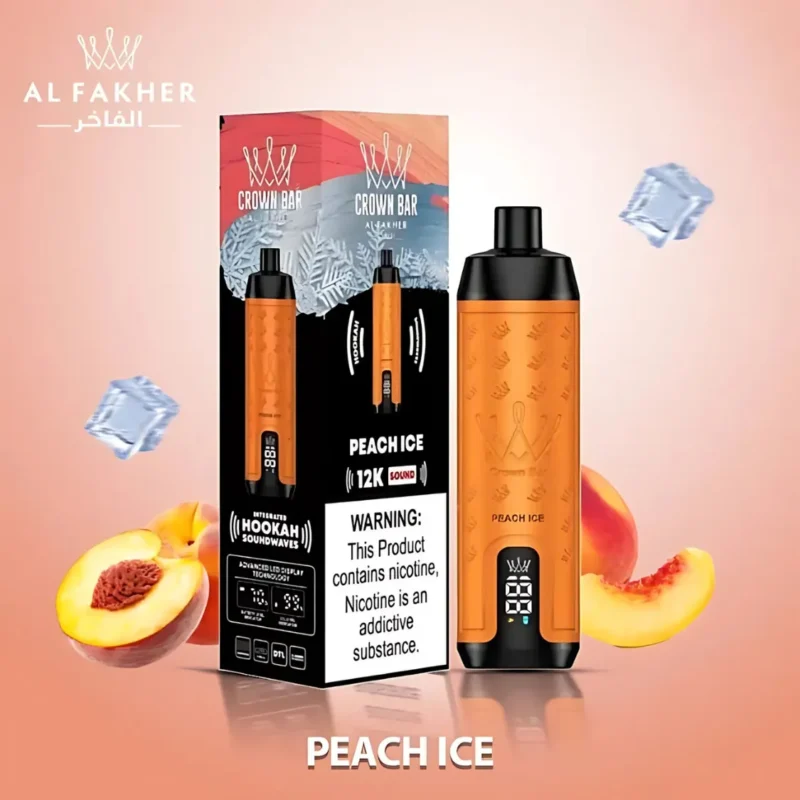 Al Fakher Crown Bar 12000 Puffs Disposable Vape - Peach Ice