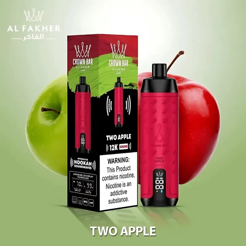 Al Fakher Crown Bar 12000 Puffs Disposable Vape - Two Apple