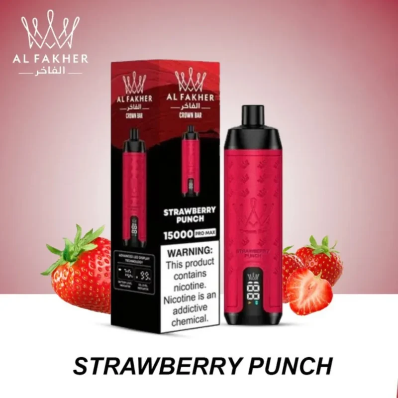 Al Fakher Crown Bar 15000 Pro Max Puffs Disposable Vape - Strawberry Punch