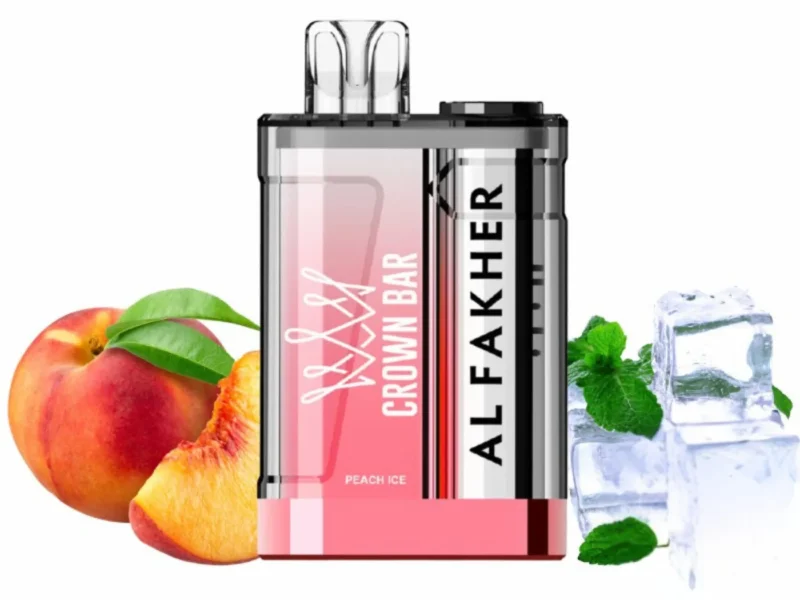 Al Fakher Crown Bar Crystal 9000 Puffs Disposable Vape - Peach Ice