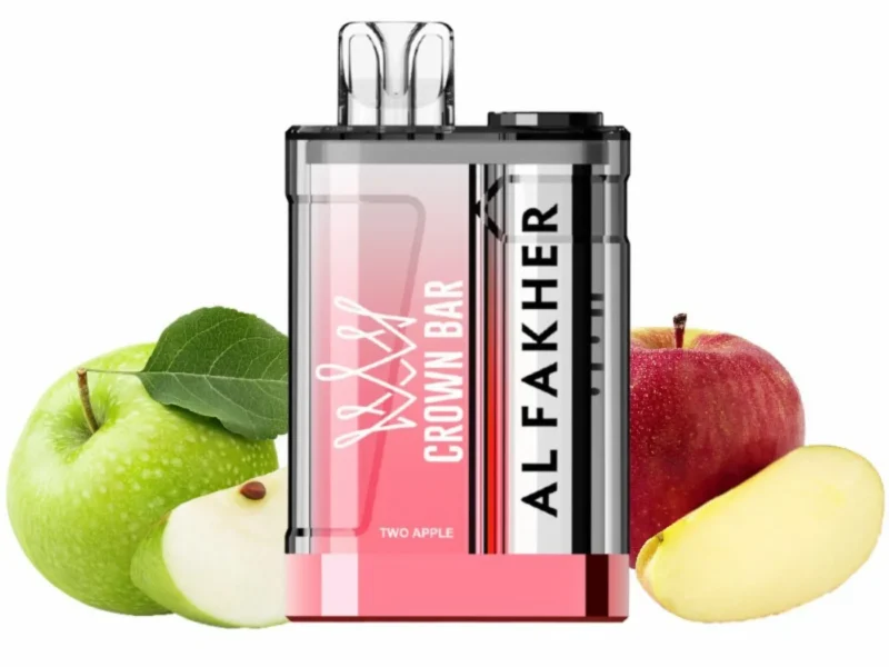 Al Fakher Crown Bar Crystal 9000 Puffs Disposable Vape - Two Apple