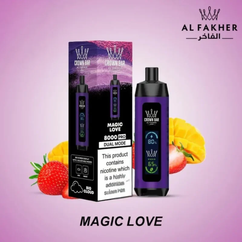 Al Fakher -Crown Bar Pro 8000 Puffs (Dual Mode) - Magic Love