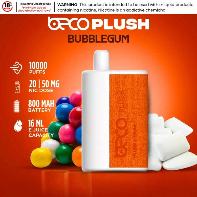 Beco Plush10000 Puffs 2% & 5% nicotine Disposable Vape In Dubai - Bubble Gum