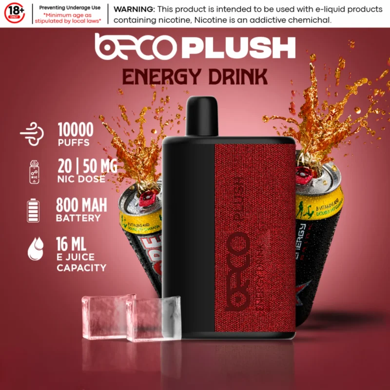 Beco Plush10000 Puffs 2% & 5% nicotine Disposable Vape In Dubai - Energy Drink