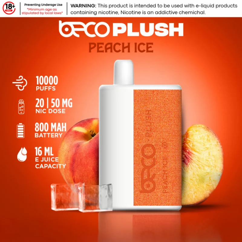 Beco Plush10000 Puffs 2% & 5% nicotine Disposable Vape In Dubai - Peach Ice