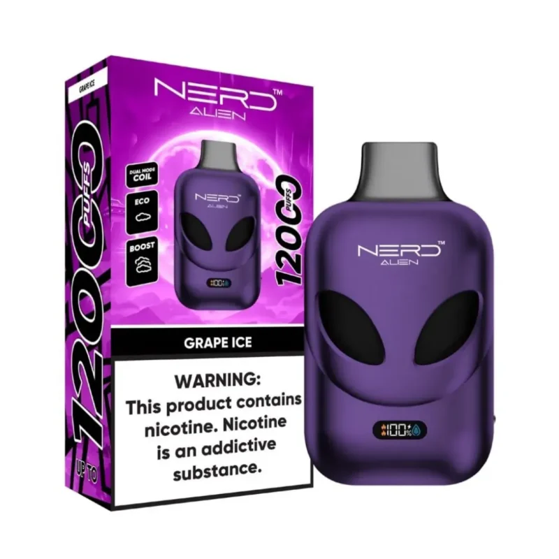 NERD Alien 12000 Puffs - Grape Ice