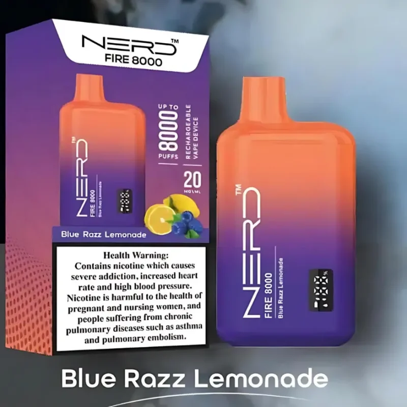 Nerd Fire 8000 Puffs Disposable Vape 2% Nicotine - Blue Razz Lemonade