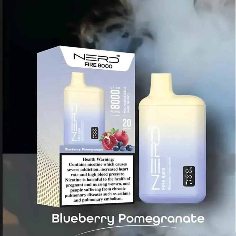 Nerd Fire 8000 Puffs Disposable Vape 2% Nicotine - Blueberry Pomegranate