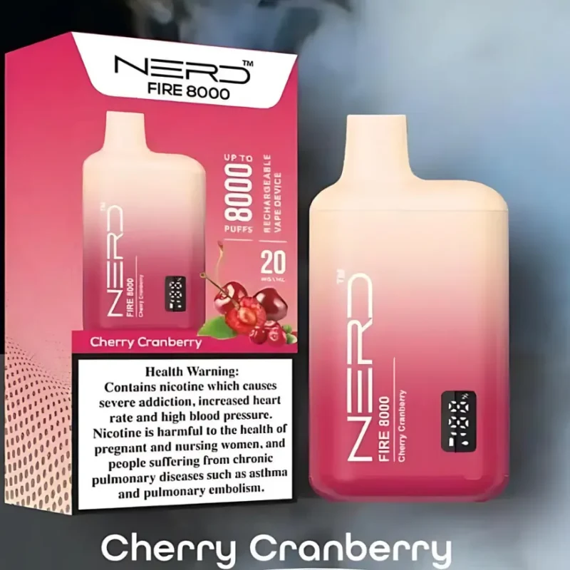 Nerd Fire 8000 Puffs Disposable Vape 2% Nicotine - Cherry Cranberry