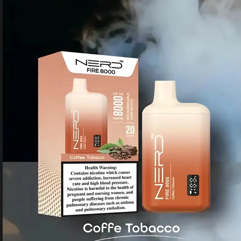 Nerd Fire 8000 Puffs Disposable Vape 2% Nicotine - Coffee Tobacco