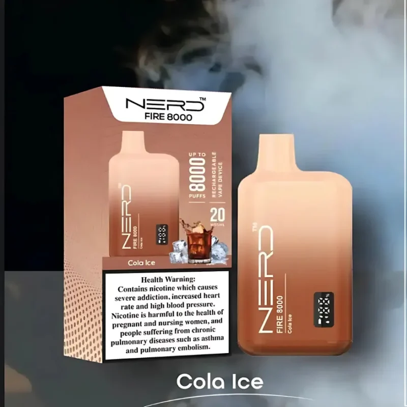 Nerd Fire 8000 Puffs Disposable Vape 2% Nicotine - Cola Ice