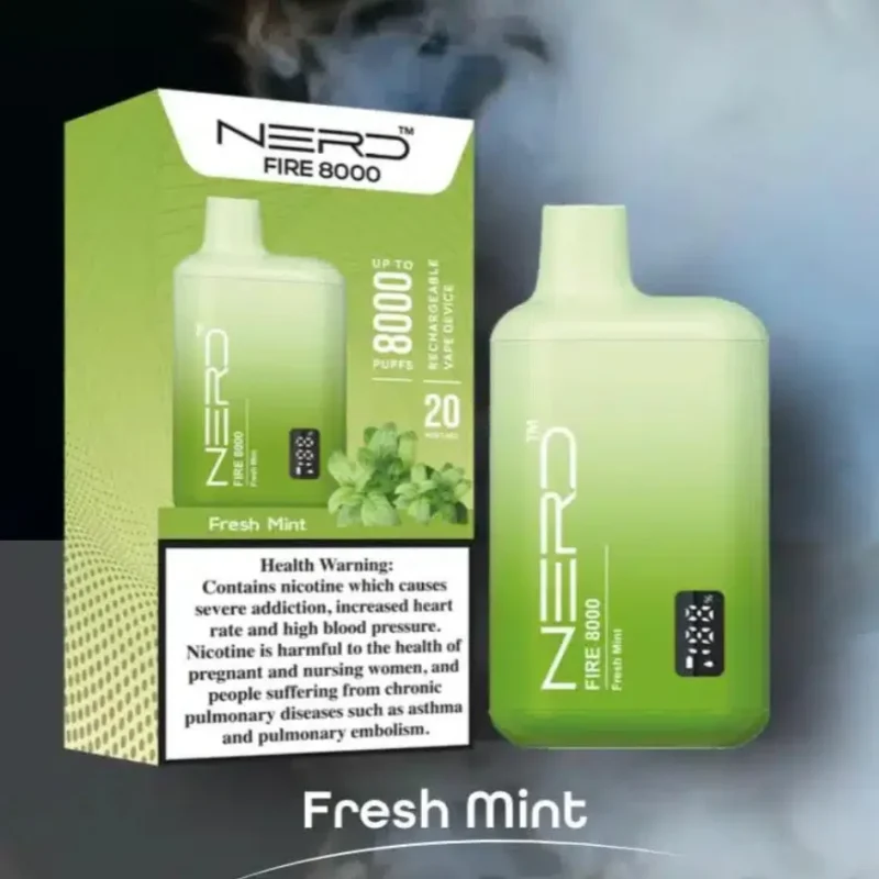 Nerd Fire 8000 Puffs Disposable Vape 2% Nicotine - Fresh Mint