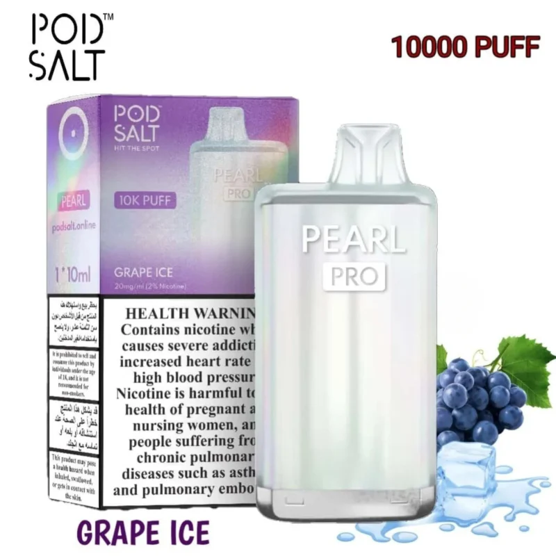 POD SALT Pearl Pro 10000 Puffs 20MG Disposable Vape - Grape Ice