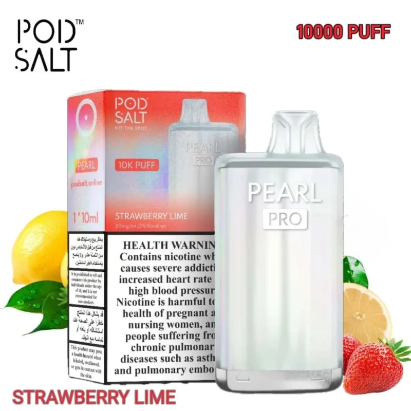 POD SALT Pearl Pro 10000 Puffs 20MG Disposable Vape - Strawberry Lime