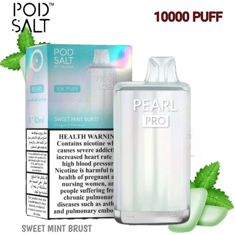 POD SALT Pearl Pro 10000 Puffs 20MG Disposable Vape - Sweet Mint Brust