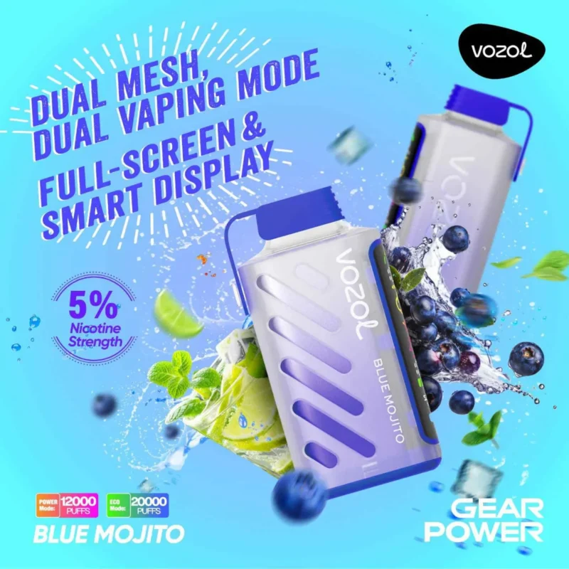 VOZOL Gear Power 20000 Puffs 50mg Dual Mode - Blue Mojito