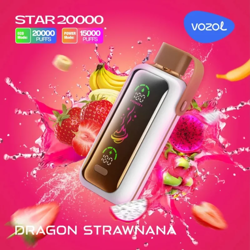 VOZOL Star 20000 Puffs Disposable Vape - Dragon Strawnana