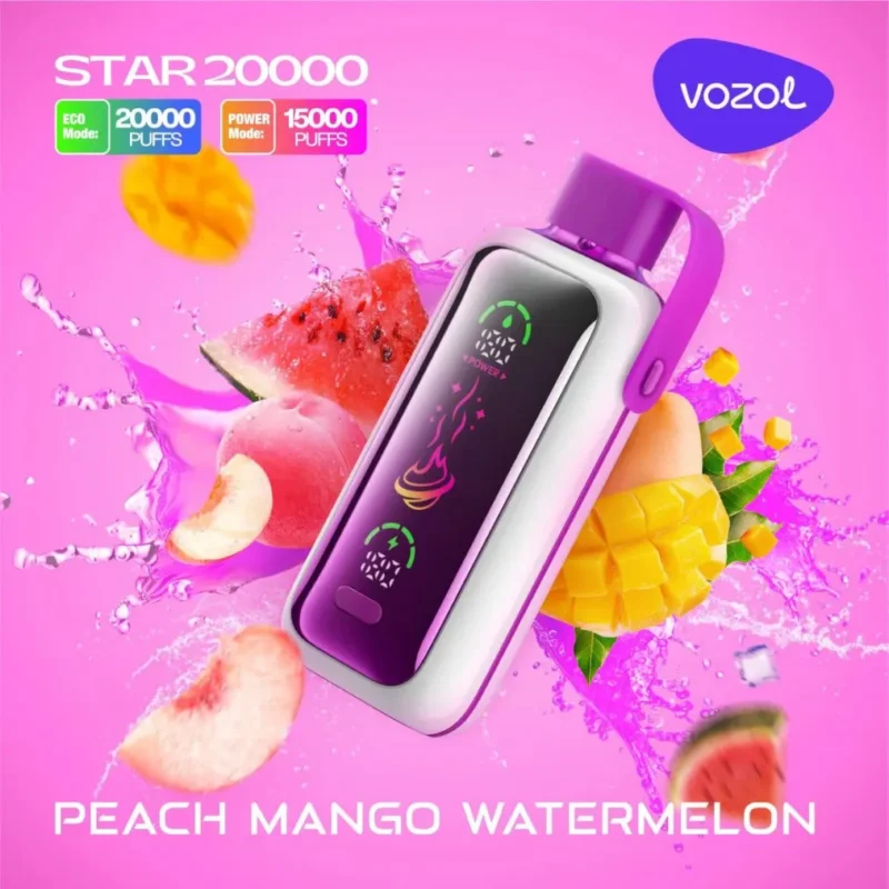 VOZOL Star 20000 Puffs Disposable Vape - Peach Mango Watermelon