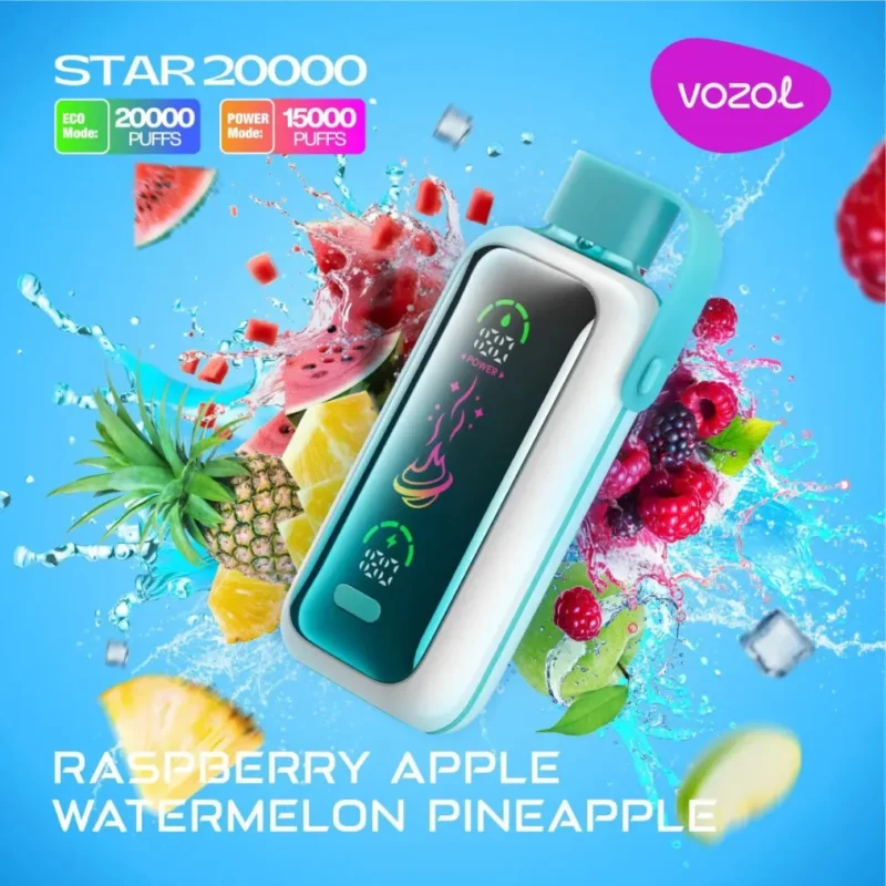 VOZOL Star 20000 Puffs Disposable Vape - Raspberry Apple Watermelon Pineapple