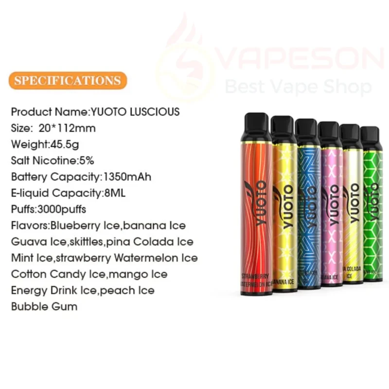 YUOTO 3000 Puffs Disposable Vape Dubai