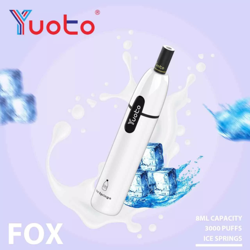 YUOTO Fox Disposable 5% 3000 Puffs Rechargeable Vape in Dubai - Ice Springs