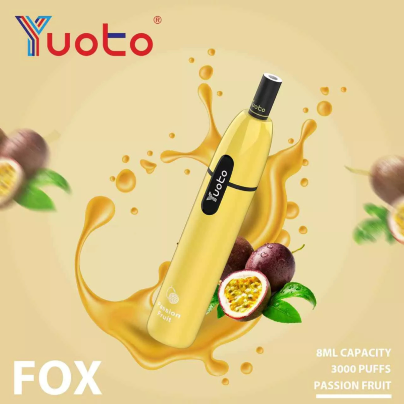 YUOTO Fox Disposable 5% 3000 Puffs Rechargeable Vape in Dubai - Passion Fruit