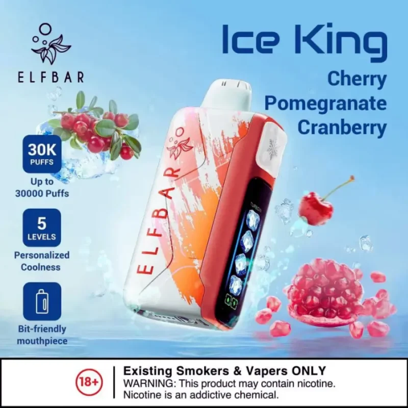 Elf Bar Ice King 30000 Puffs - Cherry Pomegranate Cranberry