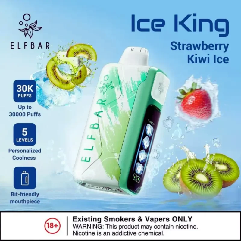 Elf Bar Ice King 30000 Puffs - Strawberry Kiwi Ice