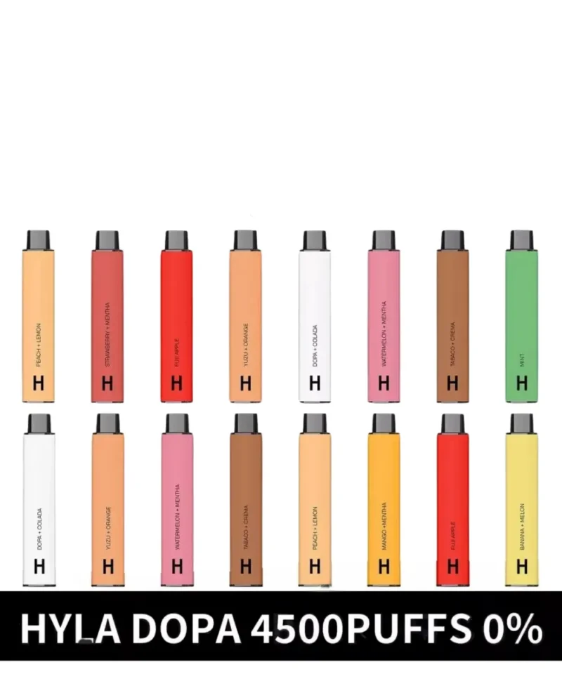 Hyla Dopa Disposable 4500 Puffs Nicotine Free Rechargeable Vape In Dubai