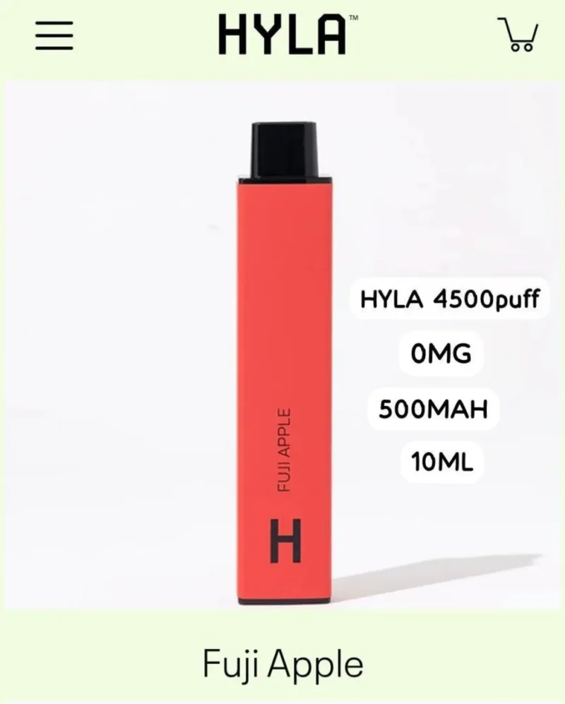 Hyla Dopa Disposable 4500 Puffs Nicotine Free Rechargeable Vape In Dubai - Fuji Apple