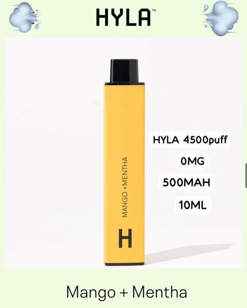 Hyla Dopa Disposable 4500 Puffs Nicotine Free Rechargeable Vape In Dubai - Mango Mentha