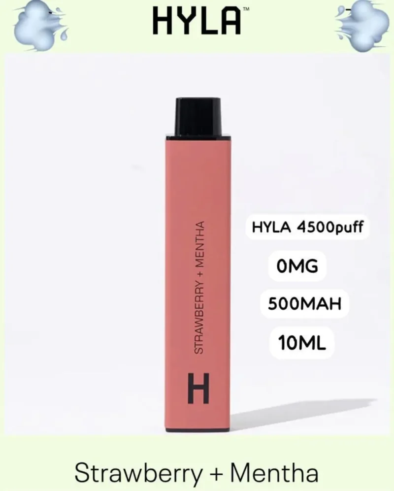 Hyla Dopa Disposable 4500 Puffs Nicotine Free Rechargeable Vape In Dubai - Strawberry Mentha