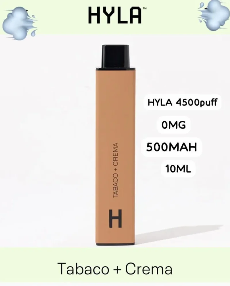 Hyla Dopa Disposable 4500 Puffs Nicotine Free Rechargeable Vape In Dubai - Tobacco Cream