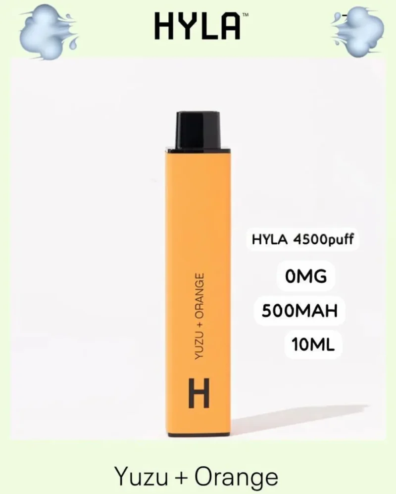 Hyla Dopa Disposable 4500 Puffs Nicotine Free Rechargeable Vape In Dubai - Yuzo Orange